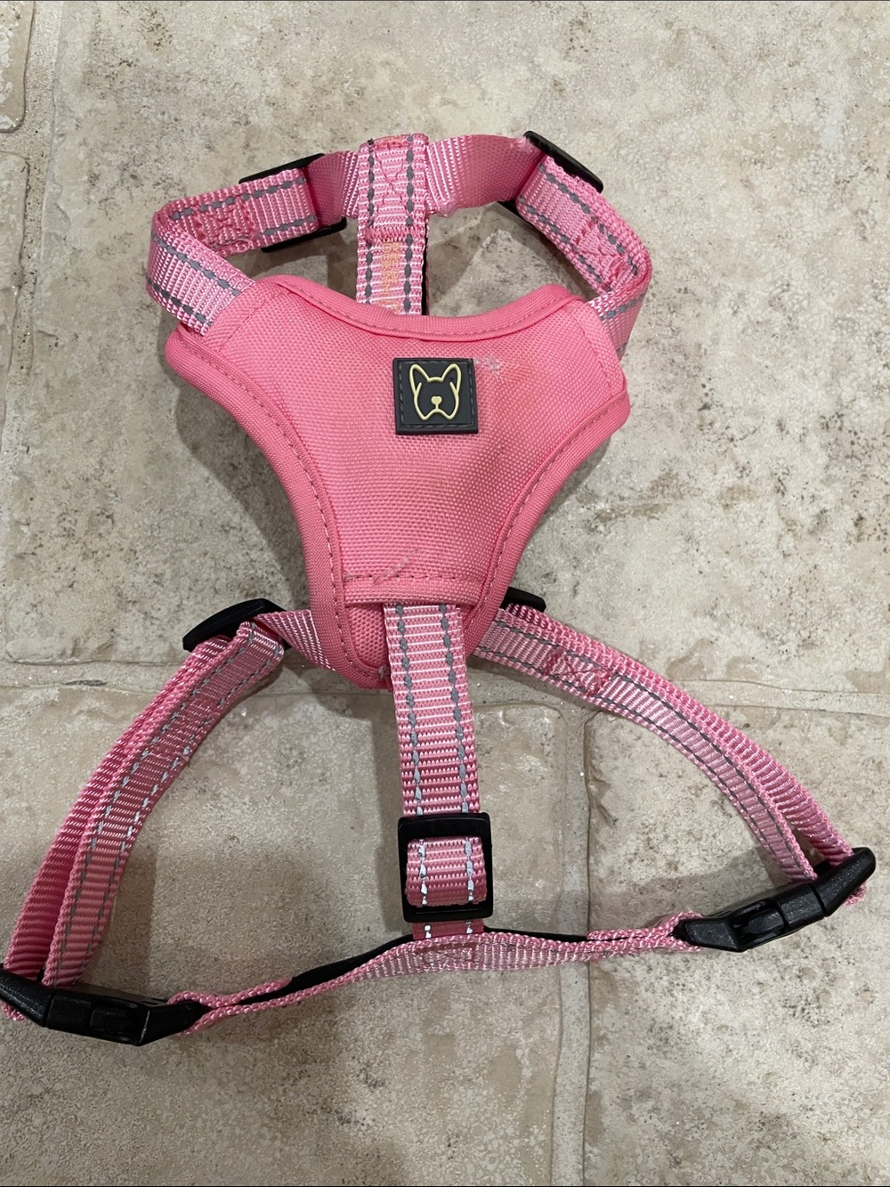 Pink Nandog harness with padded front and handle on back